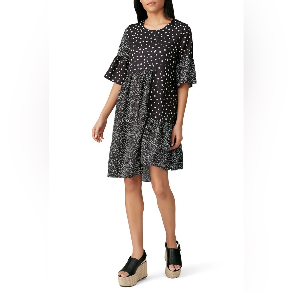 CAARA Millazo Dress in Black and White Polka Dot size XS